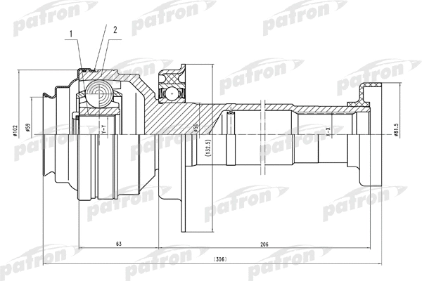 Jeu de joints, arbre de transmission PATRON PCV4837