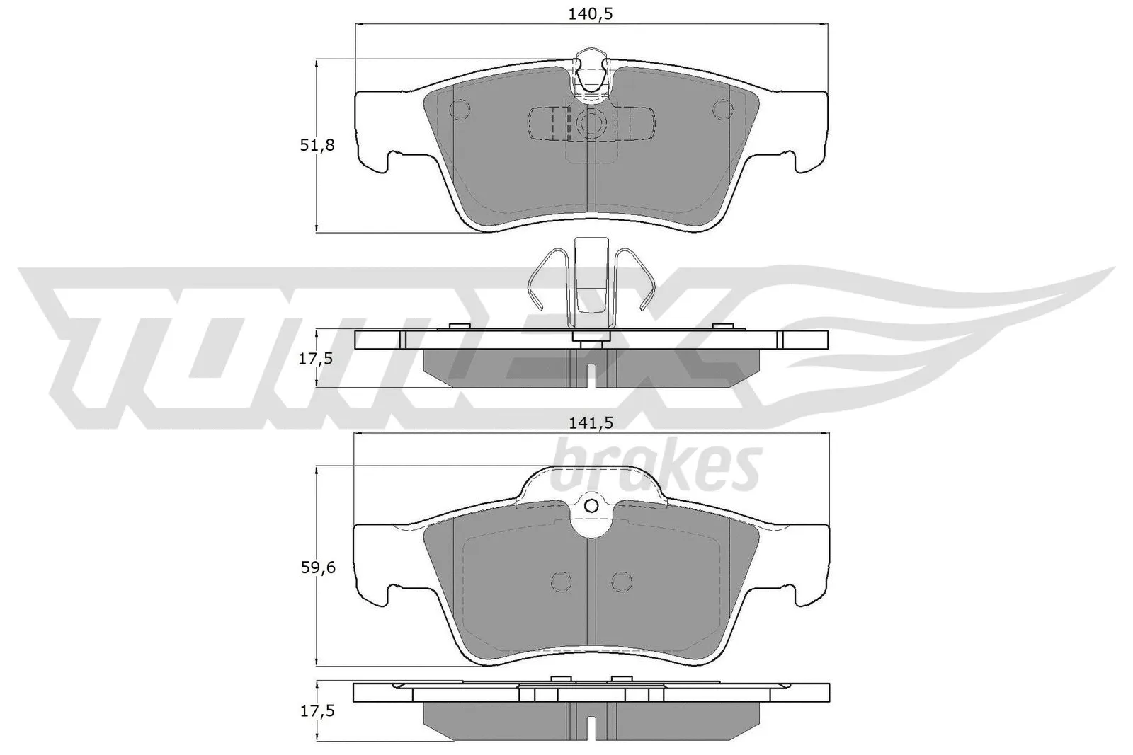 Kit de plaquettes de frein, frein à disque TOMEX Brakes TX 14-58