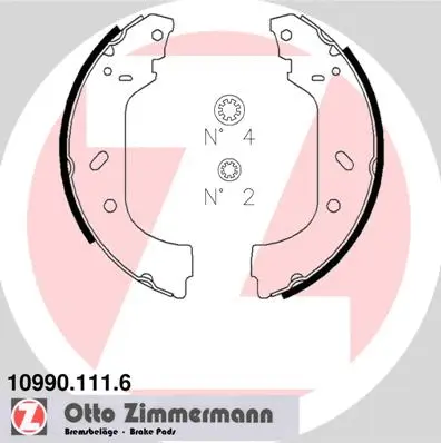 Jeu de mâchoires de frein ZIMMERMANN 10990.111.6