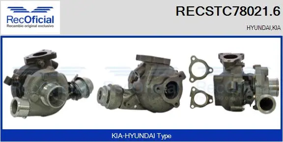 Turbocompresseur, suralimentation RECOFICIAL RECSTC78021.6