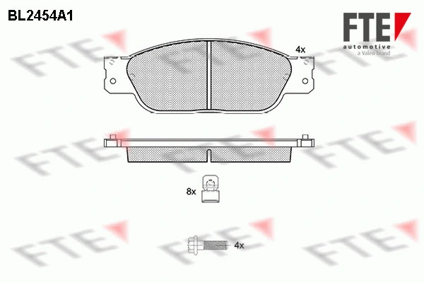 Kit de plaquettes de frein, frein à disque FTE 9011036