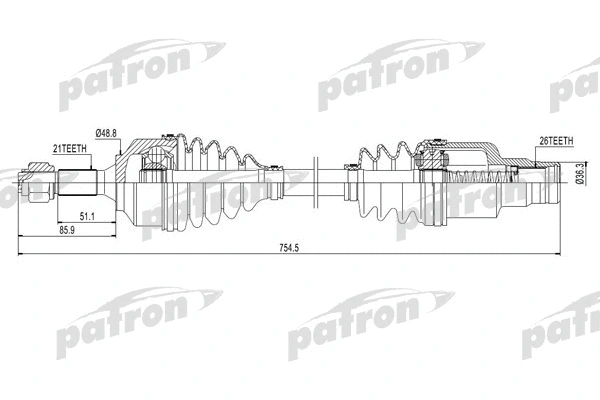 Arbre de transmission PATRON PDS0131