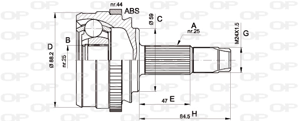 Jeu de joints, arbre de transmission OPEN PARTS CVJ5214.10