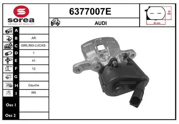 Étrier de frein STARTCAR 6377007E