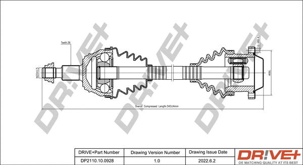 Arbre de transmission Dr!ve+ DP2110.10.0928