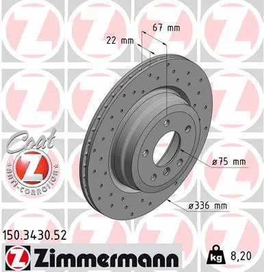 Disque de frein ZIMMERMANN 150.3430.52