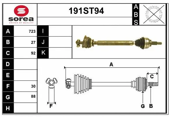 Arbre de transmission STARTCAR 191ST94