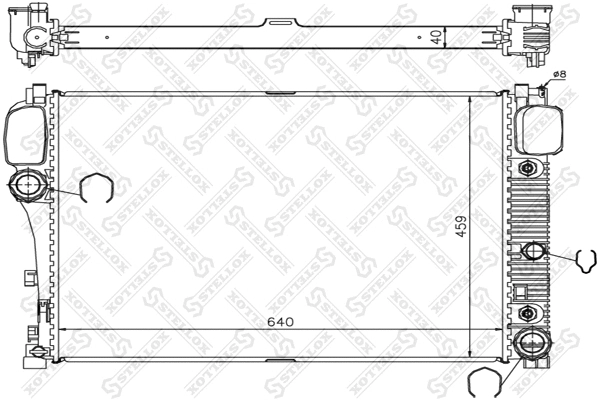 Radiateur, refroidissement du moteur STELLOX 10-25347-SX