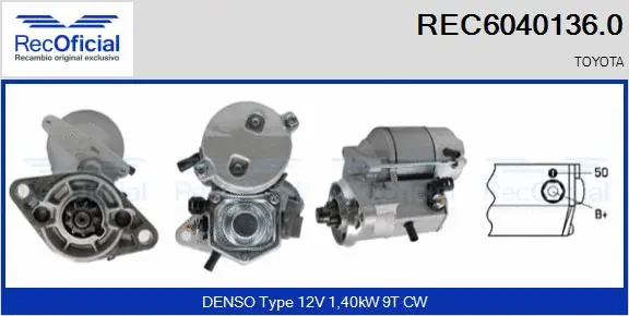 Démarreur RECOFICIAL REC6040136.0
