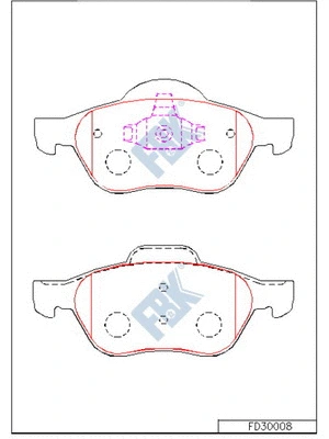 Kit de plaquettes de frein, frein à disque FBK FD30008