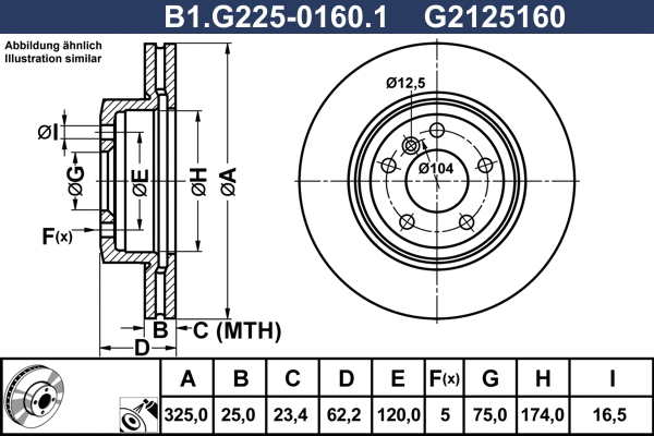 Disque de frein GALFER B1.G225-0160.1