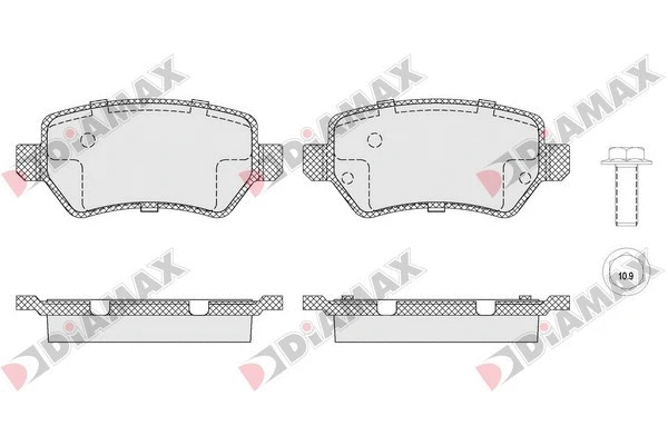 Kit de plaquettes de frein, frein à disque DIAMAX N09524