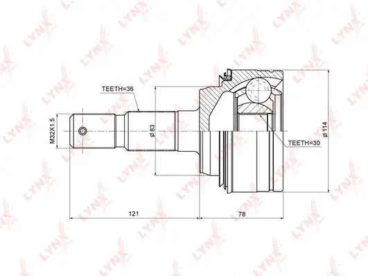 Jeu de joints, arbre de transmission LYNXAUTO CO-3709