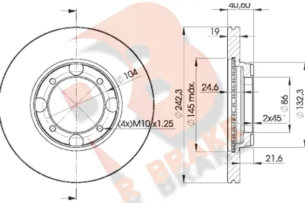 Disque de frein R BRAKE 78RBD22135