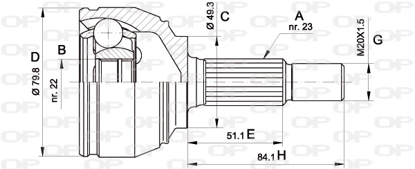 Jeu de joints, arbre de transmission OPEN PARTS CVJ5521.10
