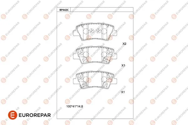 Kit de plaquettes de frein, frein à disque EUROREPAR 1681227280