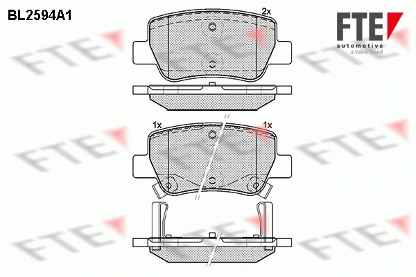Kit de plaquettes de frein, frein à disque FTE 9010845