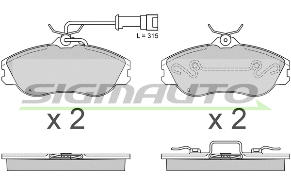Kit de plaquettes de frein, frein à disque SIGMAUTO SPA478