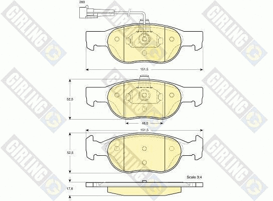Kit de plaquettes de frein, frein à disque GIRLING 6112912