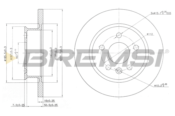 Disque de frein BREMSI CD6547S