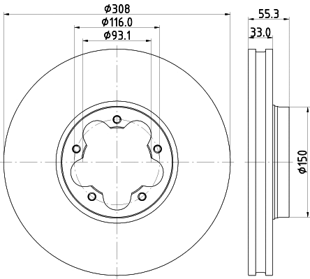 Disque de frein MINTEX MDC3002C