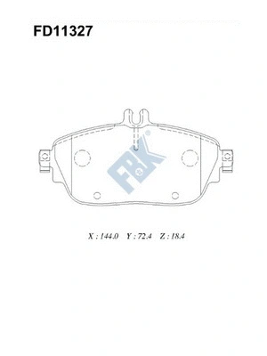 Kit de plaquettes de frein, frein à disque FBK FD11327