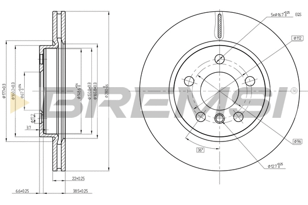 Disque de frein BREMSI CD8651V