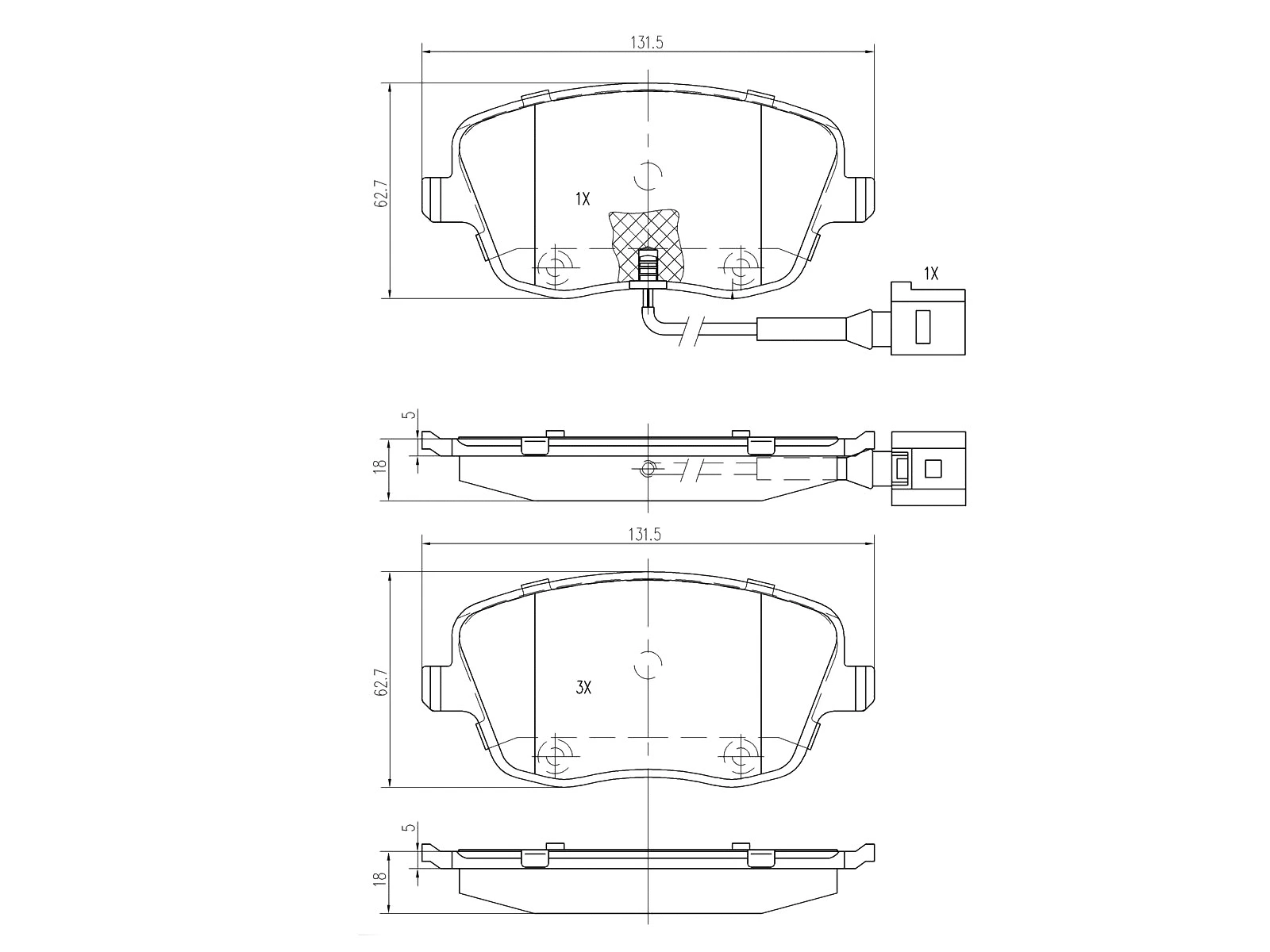 Kit de plaquettes de frein, frein à disque A.Z. Meisterteile AZMT-44-022-1189