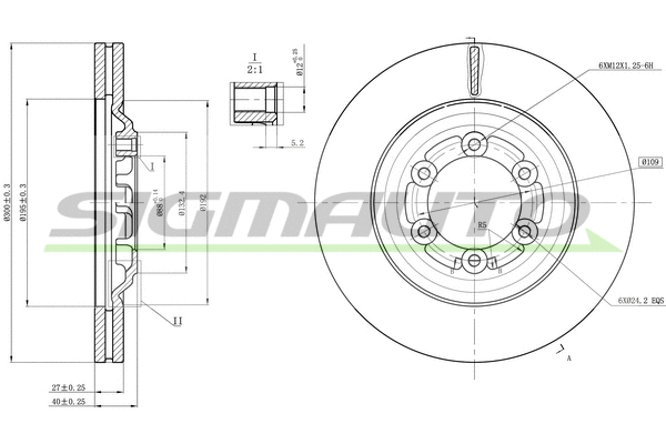 Disque de frein SIGMAUTO DBC372V