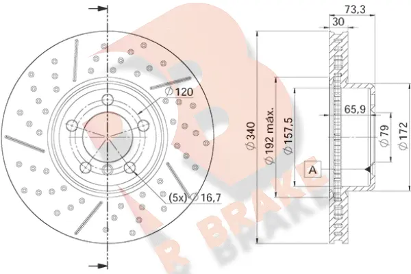 Disque de frein R BRAKE 78RBD23419