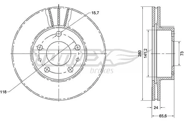 Disque de frein TOMEX Brakes TX 70-19