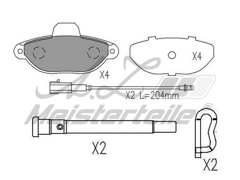 Kit de plaquettes de frein, frein à disque A.Z. Meisterteile AZMT-44-022-2021