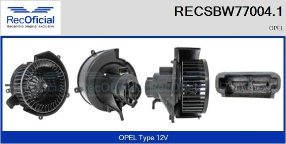 Pulseur d'air habitacle RECOFICIAL RECSBW77004.1