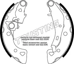 Jeu de mâchoires de frein TRUSTING 022.034Y