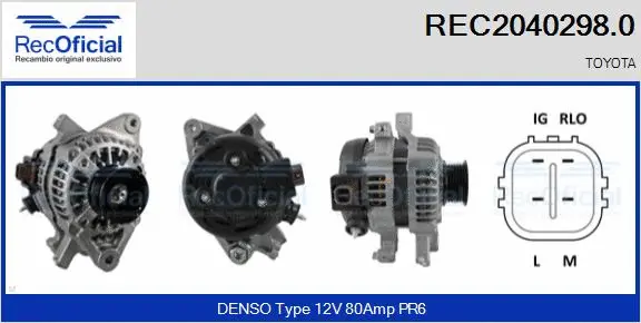 Alternateur RECOFICIAL REC2040298.0