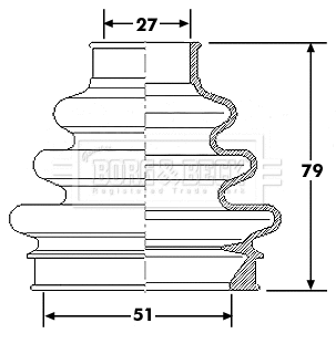 Jeu de joints-soufflets, arbre de commande BORG & BECK BCB6177