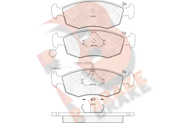 Kit de plaquettes de frein, frein à disque R BRAKE RB1227