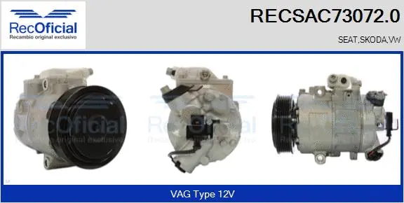 Compresseur, climatisation RECOFICIAL RECSAC73072.0