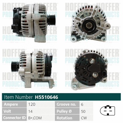 Alternateur HOFFER H5510646