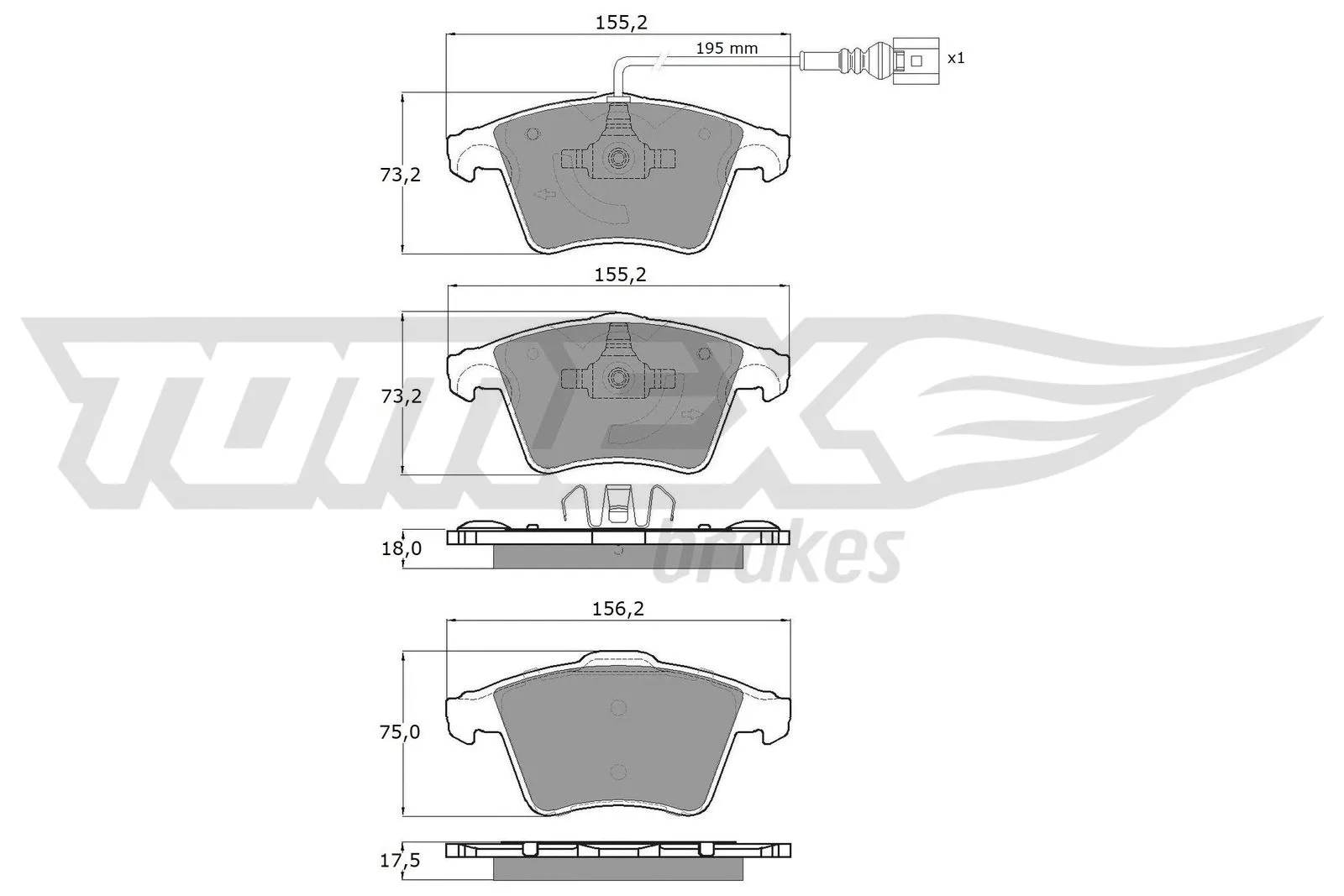 Kit de plaquettes de frein, frein à disque TOMEX Brakes TX 13-931