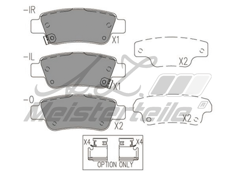 Kit de plaquettes de frein, frein à disque A.Z. Meisterteile AZMT-44-022-2094