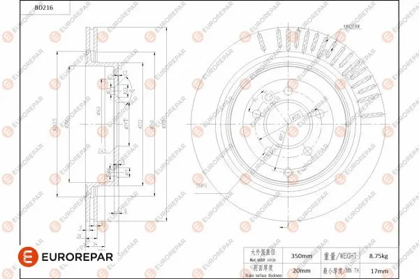 Disque de frein EUROREPAR 1684265880