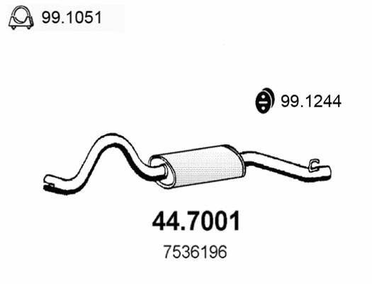 Silencieux arrière ASSO 44.7001