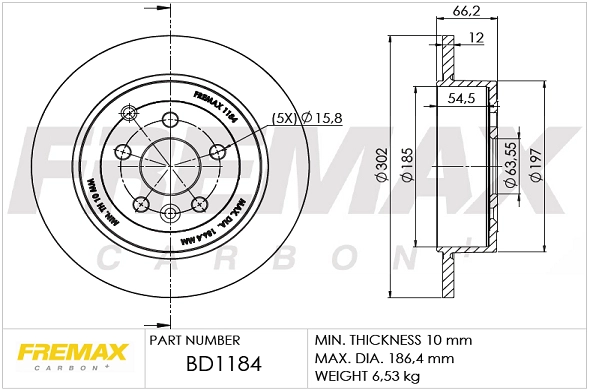 Disque de frein FREMAX BD-1184