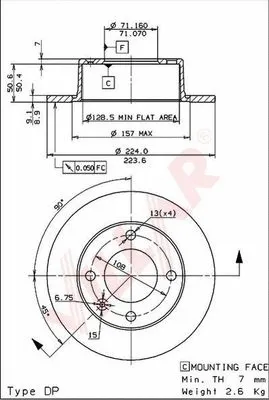 Disque de frein VILLAR 628.0270