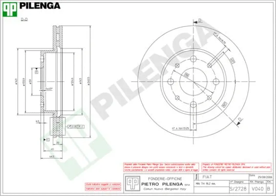 Disque de frein PILENGA V040