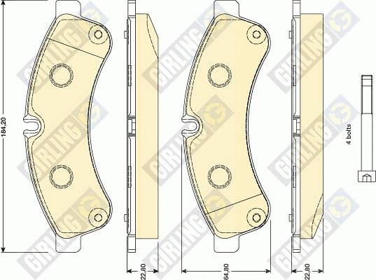 Kit de plaquettes de frein, frein à disque GIRLING 6117809