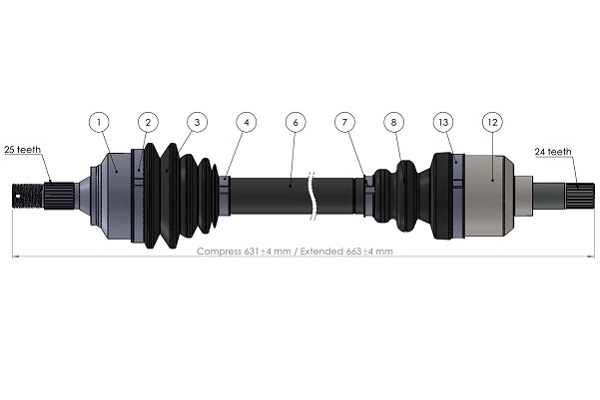 Arbre de transmission SERCORE 221911
