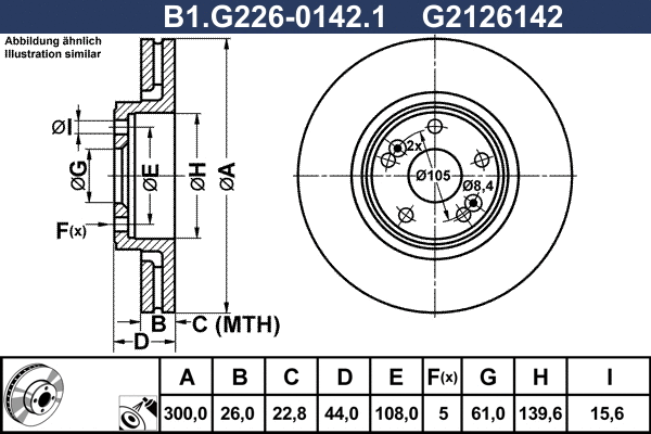 Disque de frein GALFER B1.G226-0142.1