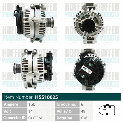 Alternateur HOFFER H5510025